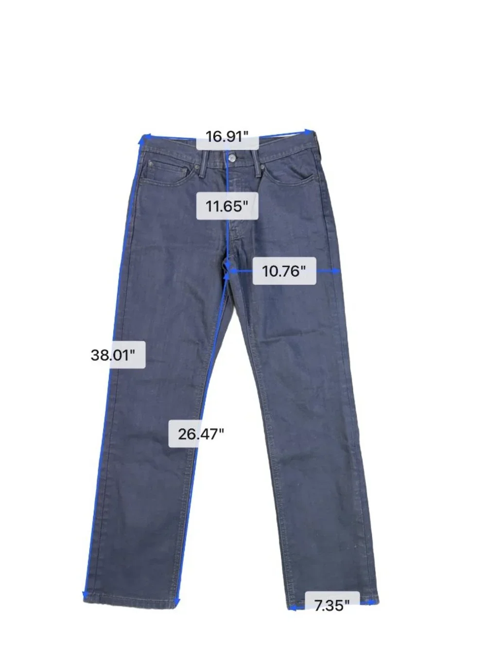 Levis Mens Dark Gray Straight Fit Jeans Style 541 Size W33 L32
